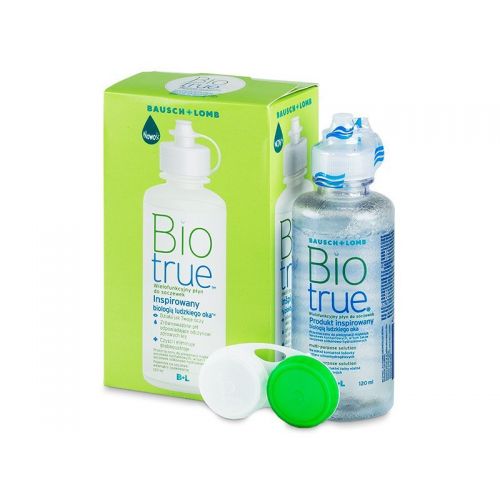 Solutie pentru lentile de contact Biotrue 120 ml + suport pentru lentile de contact inclus